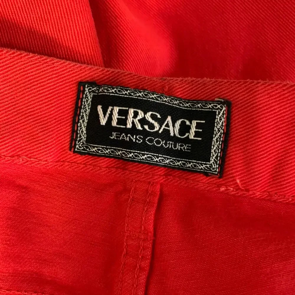 VERSACE JEANS COUTURE Size 32 Red Denim Button Fly Jeans